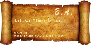 Balika Almiréna névjegykártya